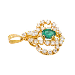 Pendentif en or jaune, émeraude et diamants - Castafiore