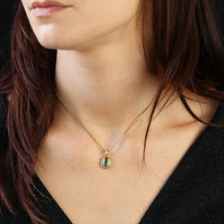 Pendentif en or jaune, émeraude et diamants - Castafiore