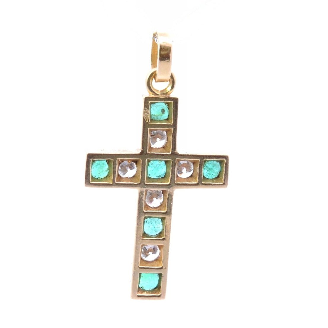 Pendentif en or jaune, émeraude et diamants - Castafiore