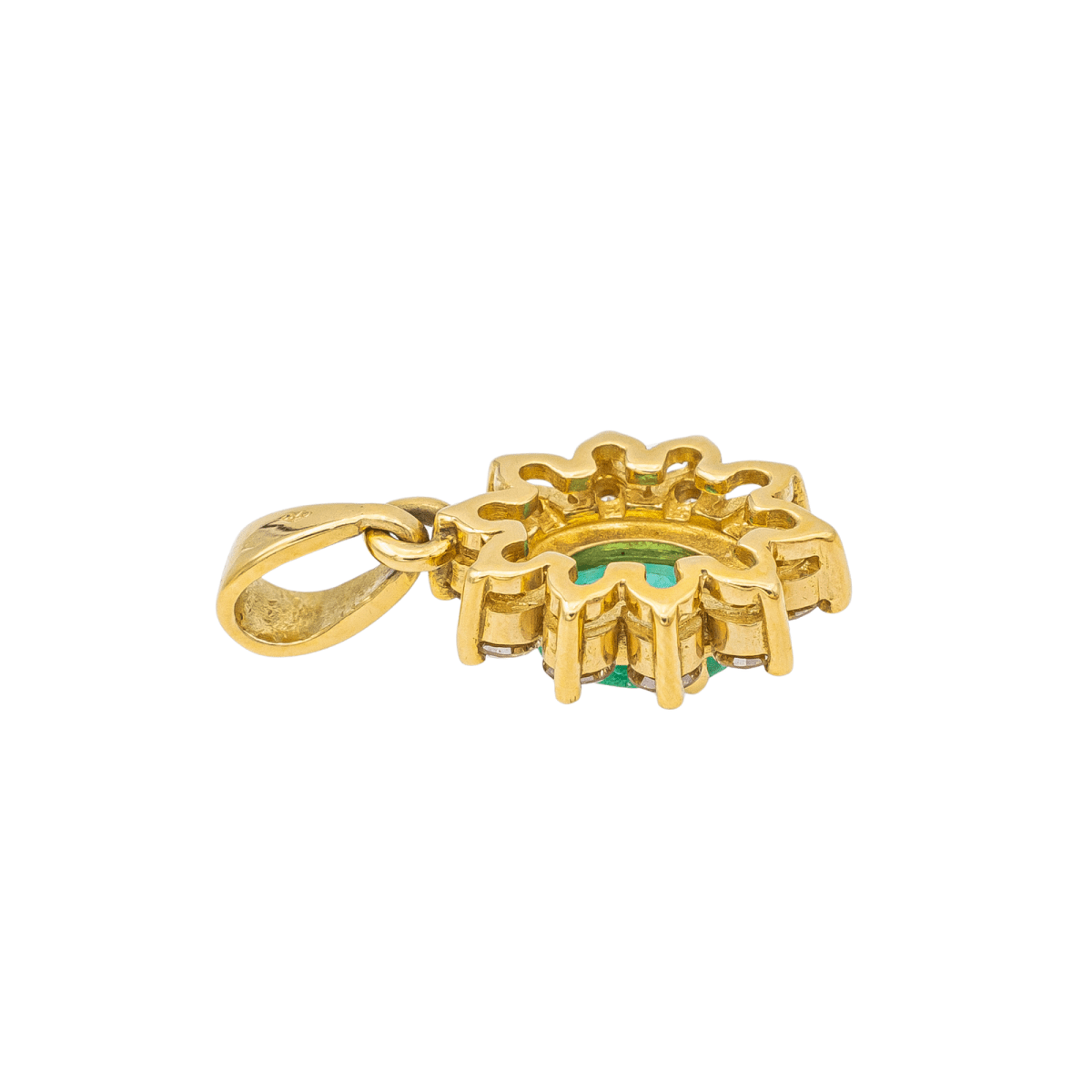 Pendentif en or jaune, émeraude et diamants - Castafiore