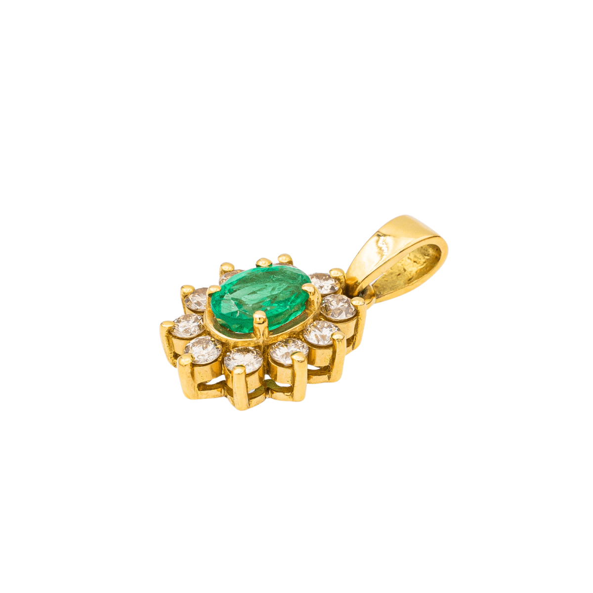 Pendentif en or jaune, émeraude et diamants - Castafiore