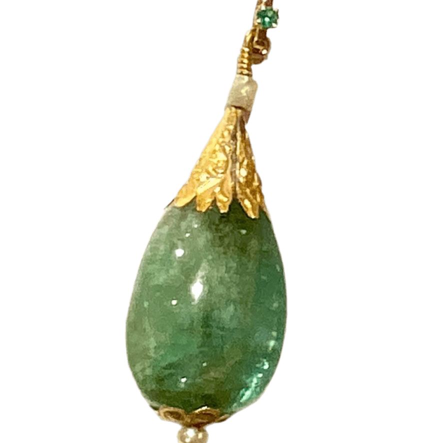 Pendentif en or jaune, émeraude et perles - Castafiore