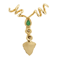 Pendentif en or jaune, émeraudes et diamants - Castafiore