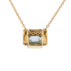 Pendentif en or jaune et aigue - marine - Castafiore