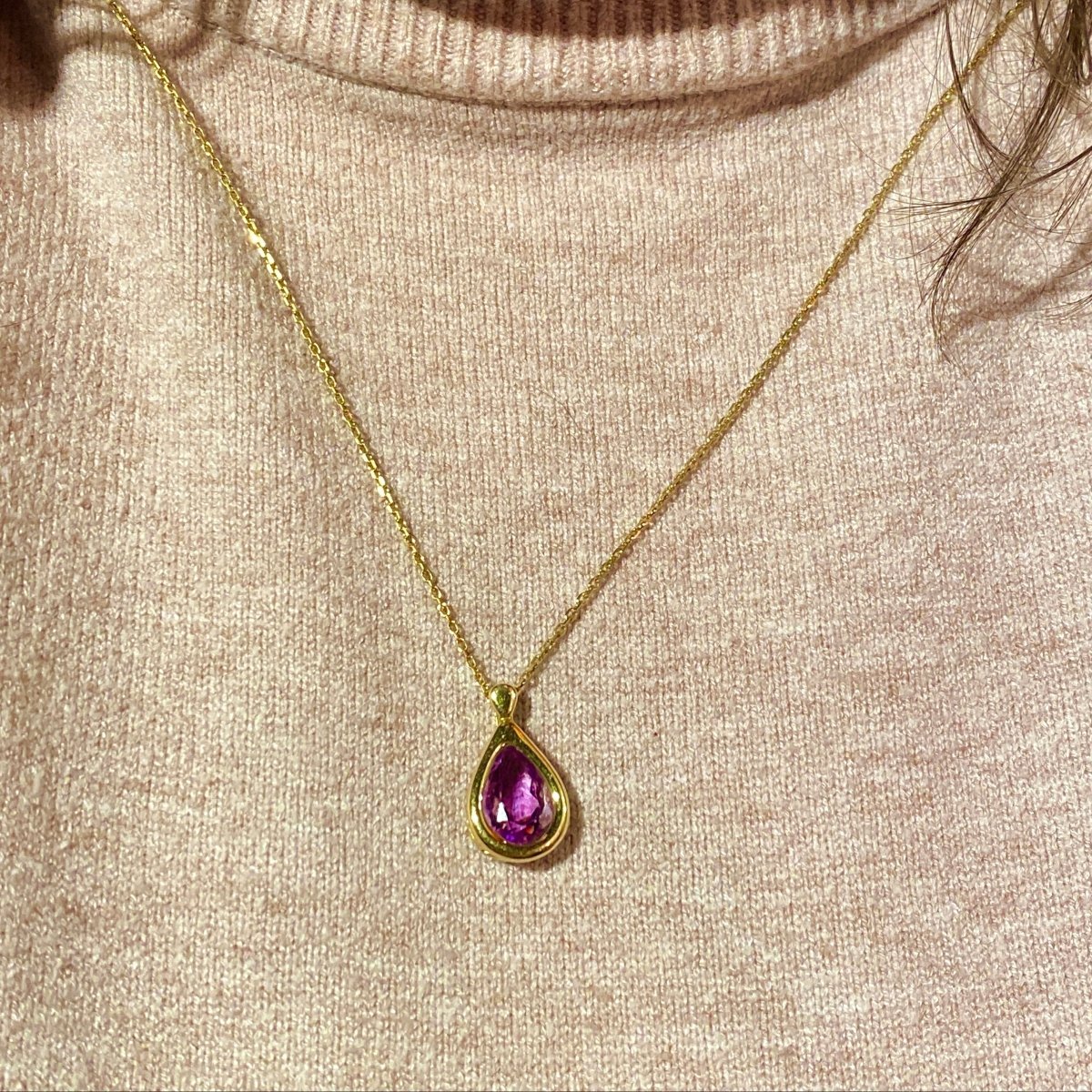 Pendentif en or jaune et améthyste - Castafiore
