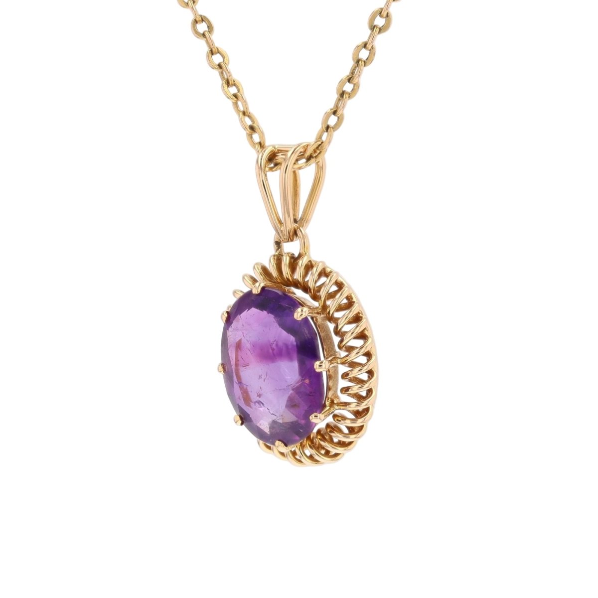 Pendentif en or jaune et améthyste - Castafiore