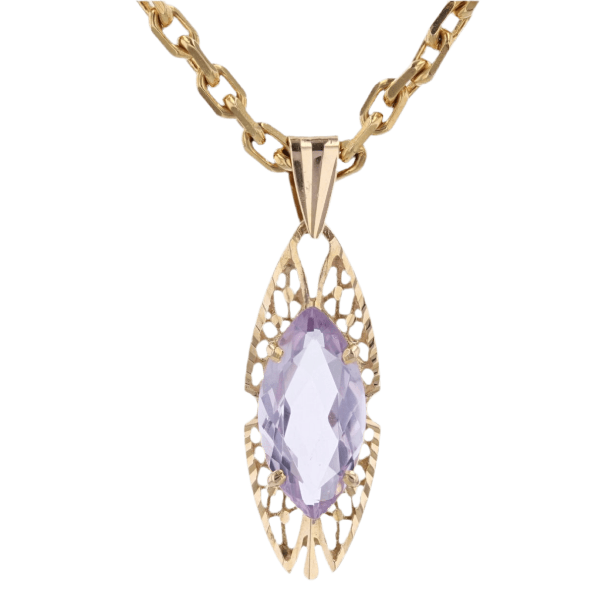 Pendentif en or jaune et améthyste - Castafiore