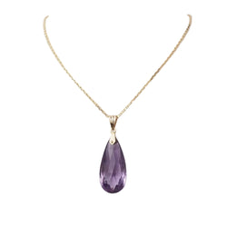 Pendentif en or jaune et Améthyste briolette - Castafiore