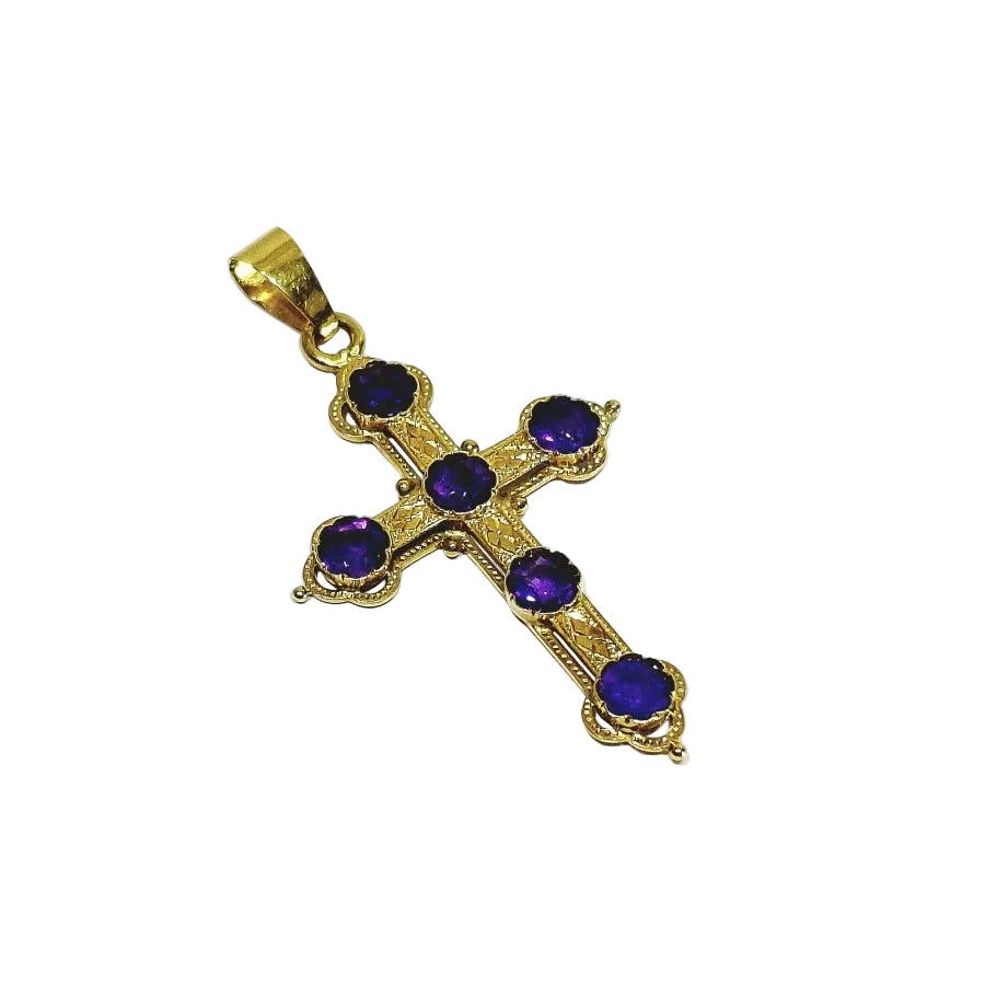 Pendentif en or jaune et améthystes - Castafiore