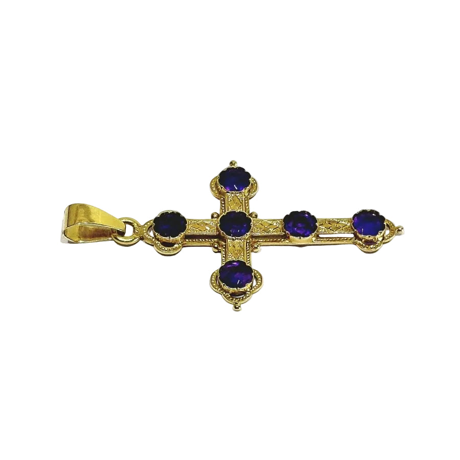 Pendentif en or jaune et améthystes - Castafiore