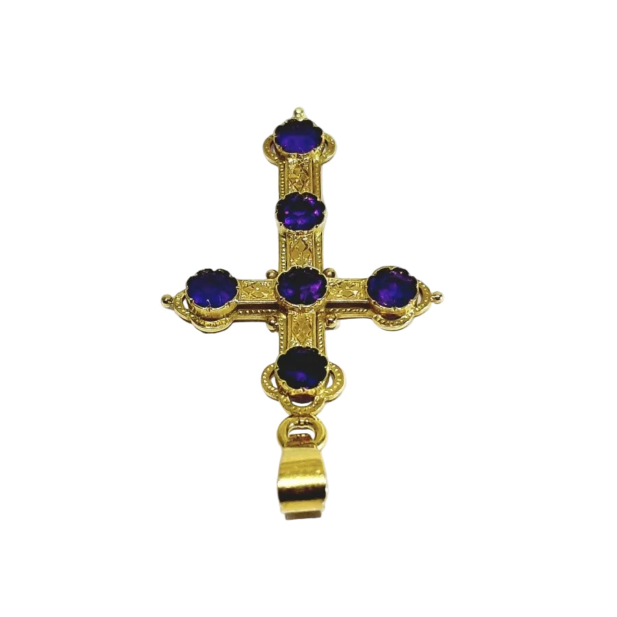 Pendentif en or jaune et améthystes - Castafiore