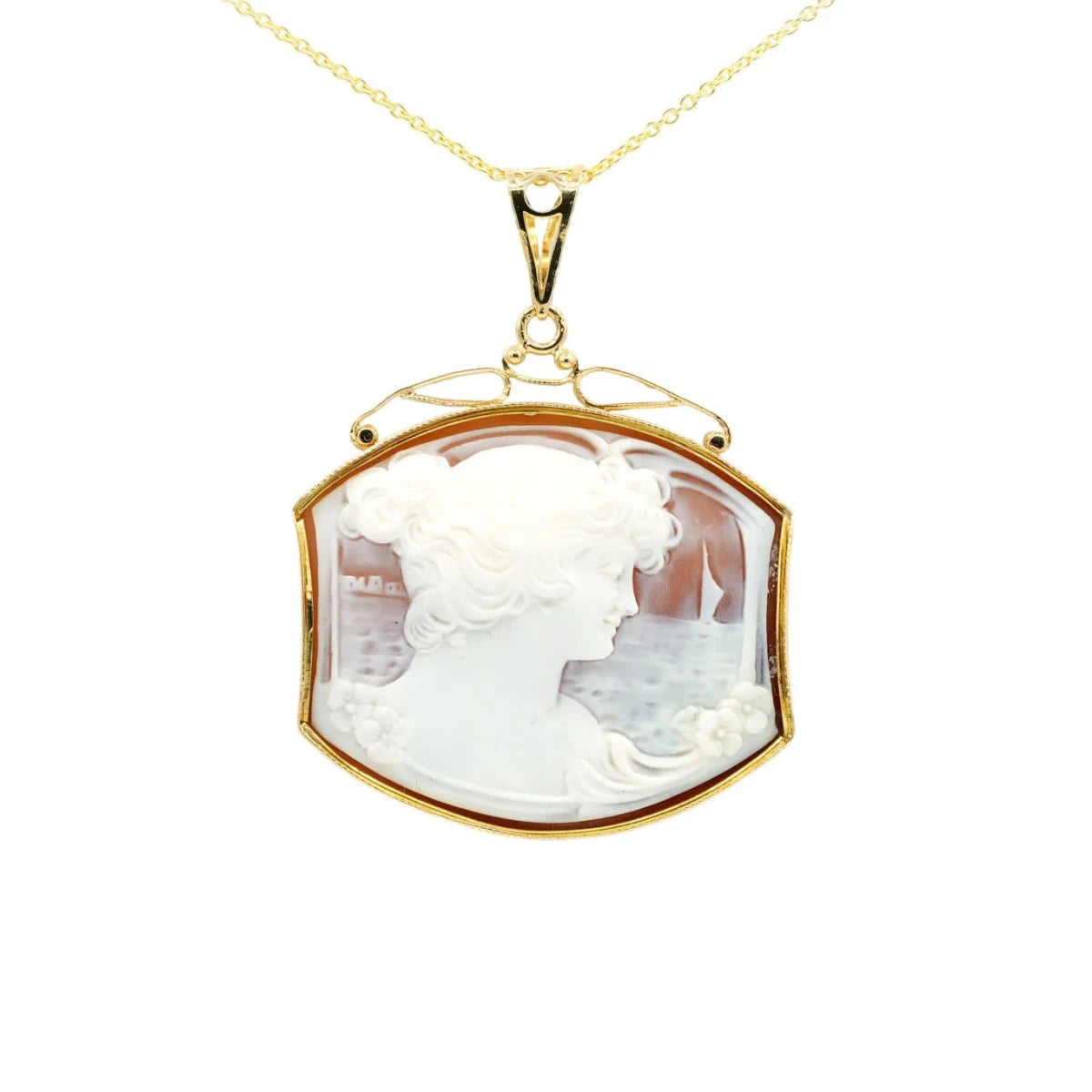 Pendentif en or jaune et camée - Castafiore