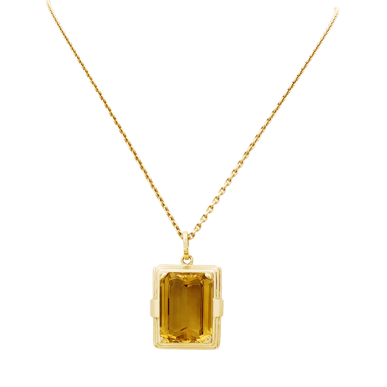 Pendentif en or jaune et citrine - Castafiore