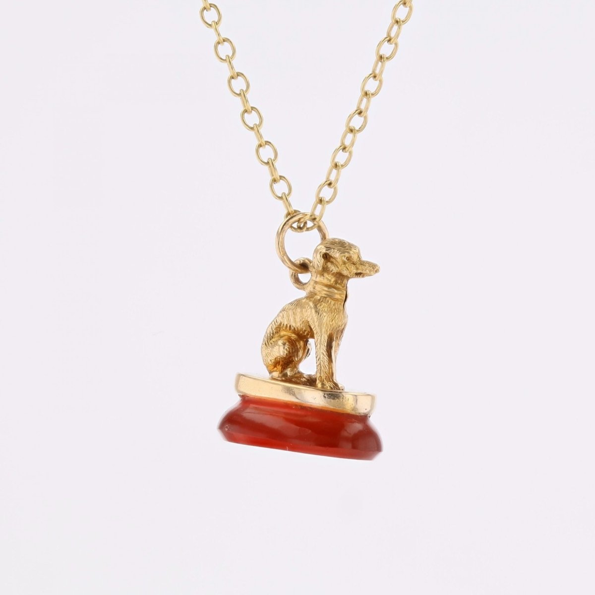 Pendentif en or jaune et cornaline - Castafiore
