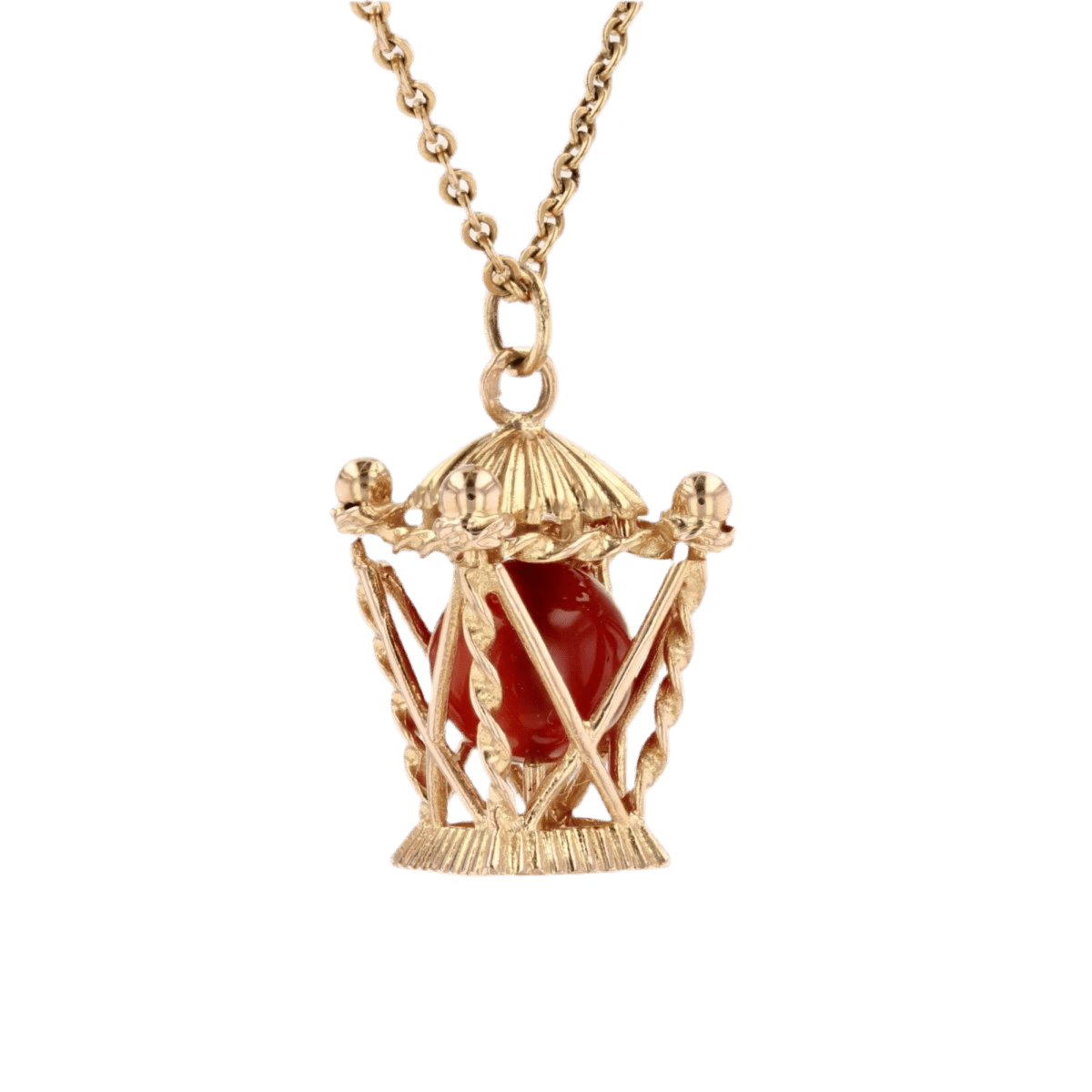 Pendentif en or jaune et cornaline - Castafiore