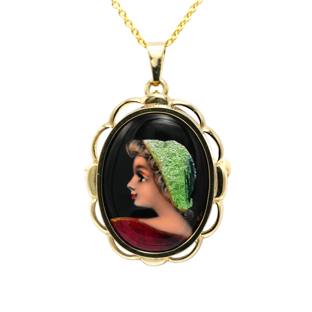 Pendentif en or jaune et émail - Castafiore