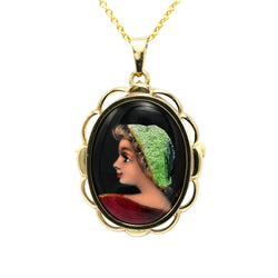 Pendentif en or jaune et émail - Castafiore
