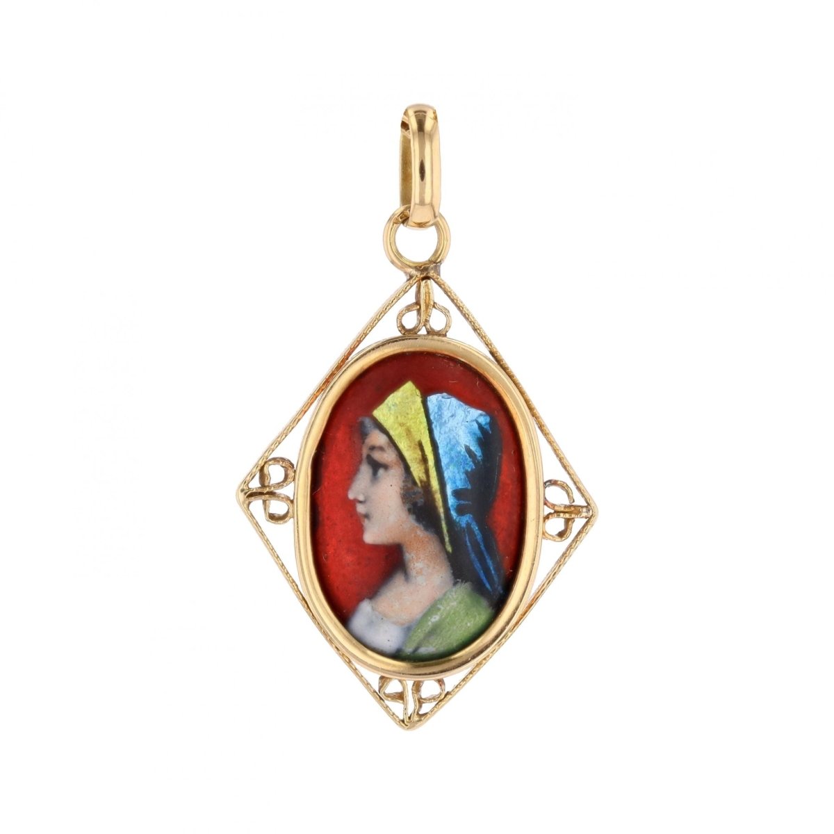 Pendentif en or jaune et émail - Castafiore