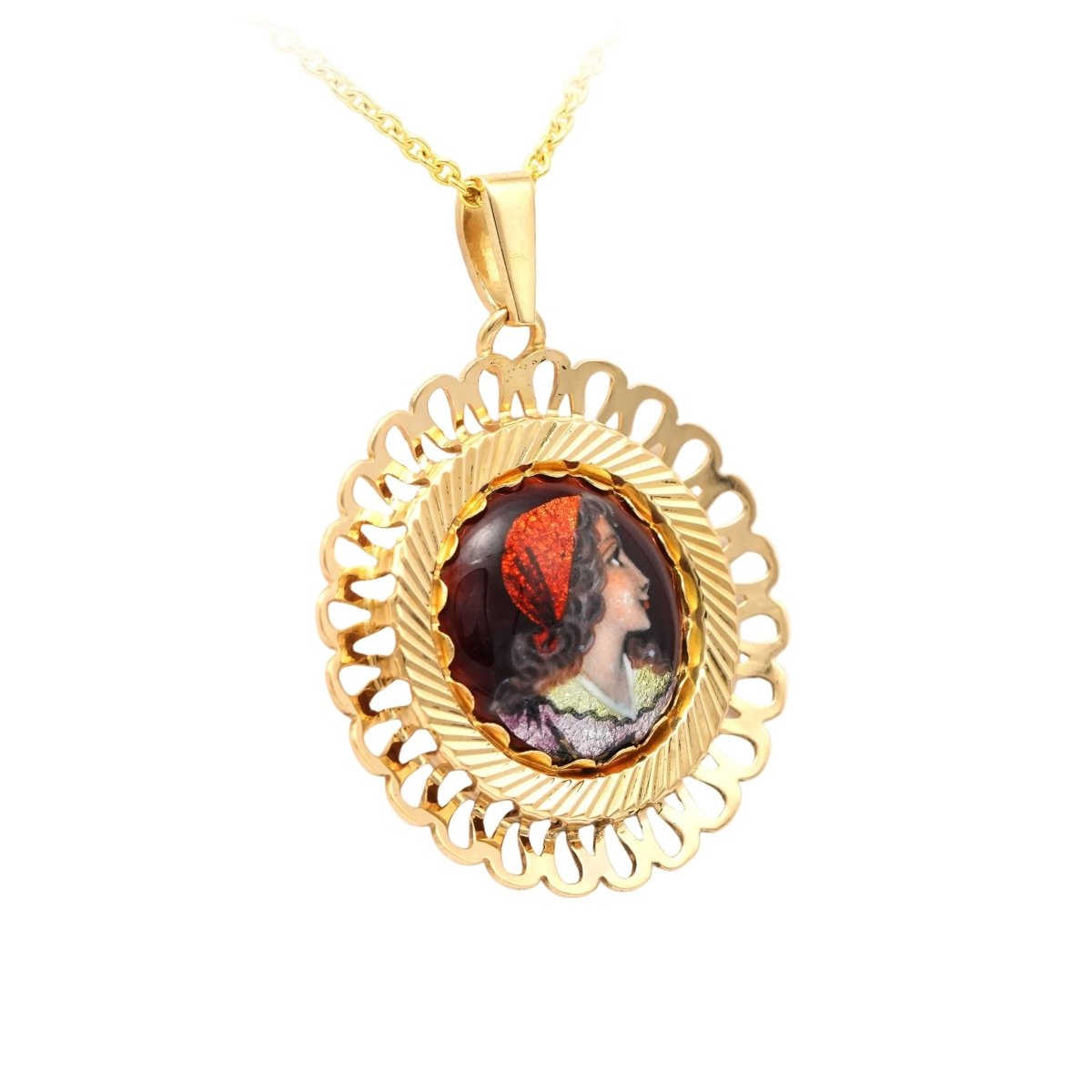 Pendentif en or jaune et émail - Castafiore