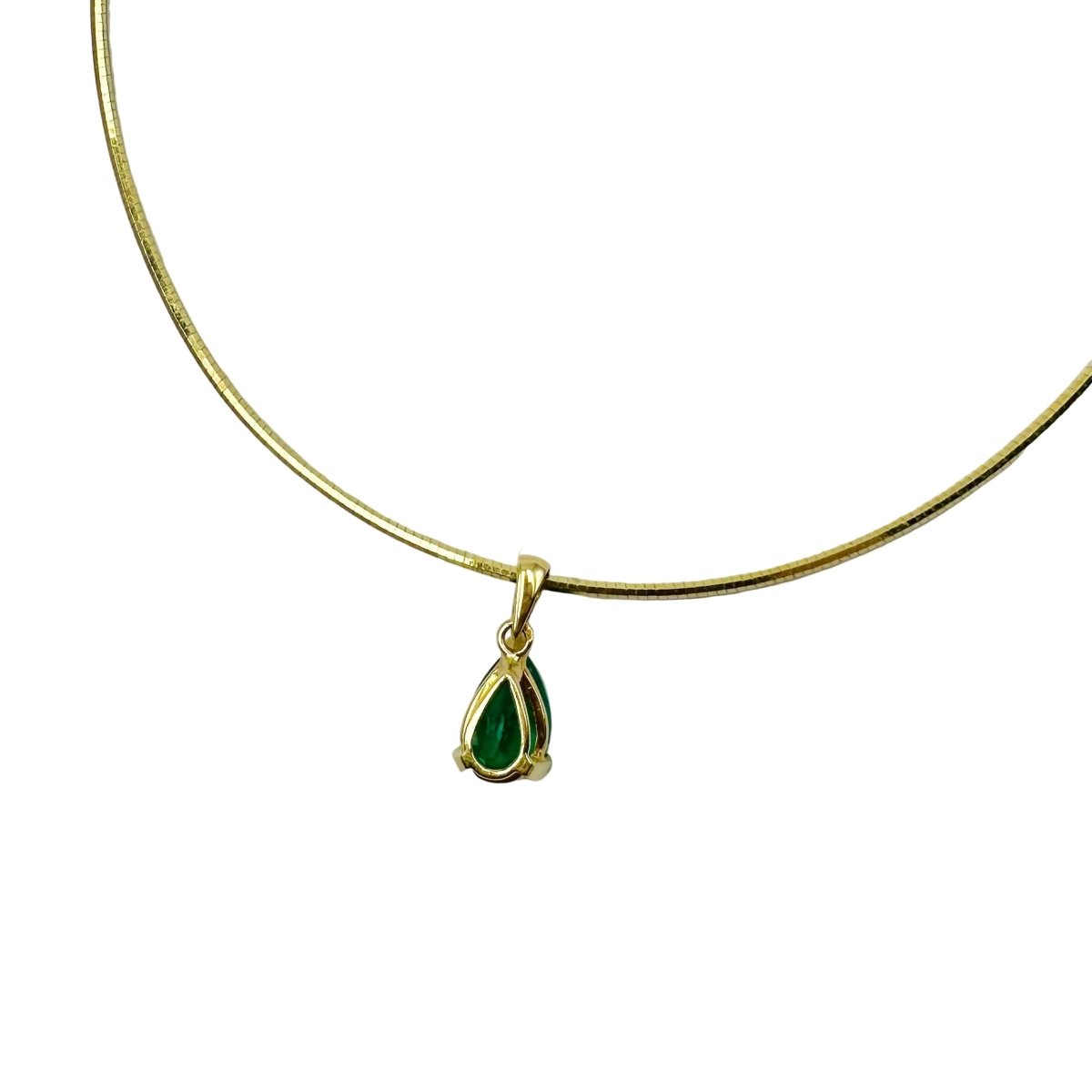 Pendentif en or jaune et émeraude - Castafiore