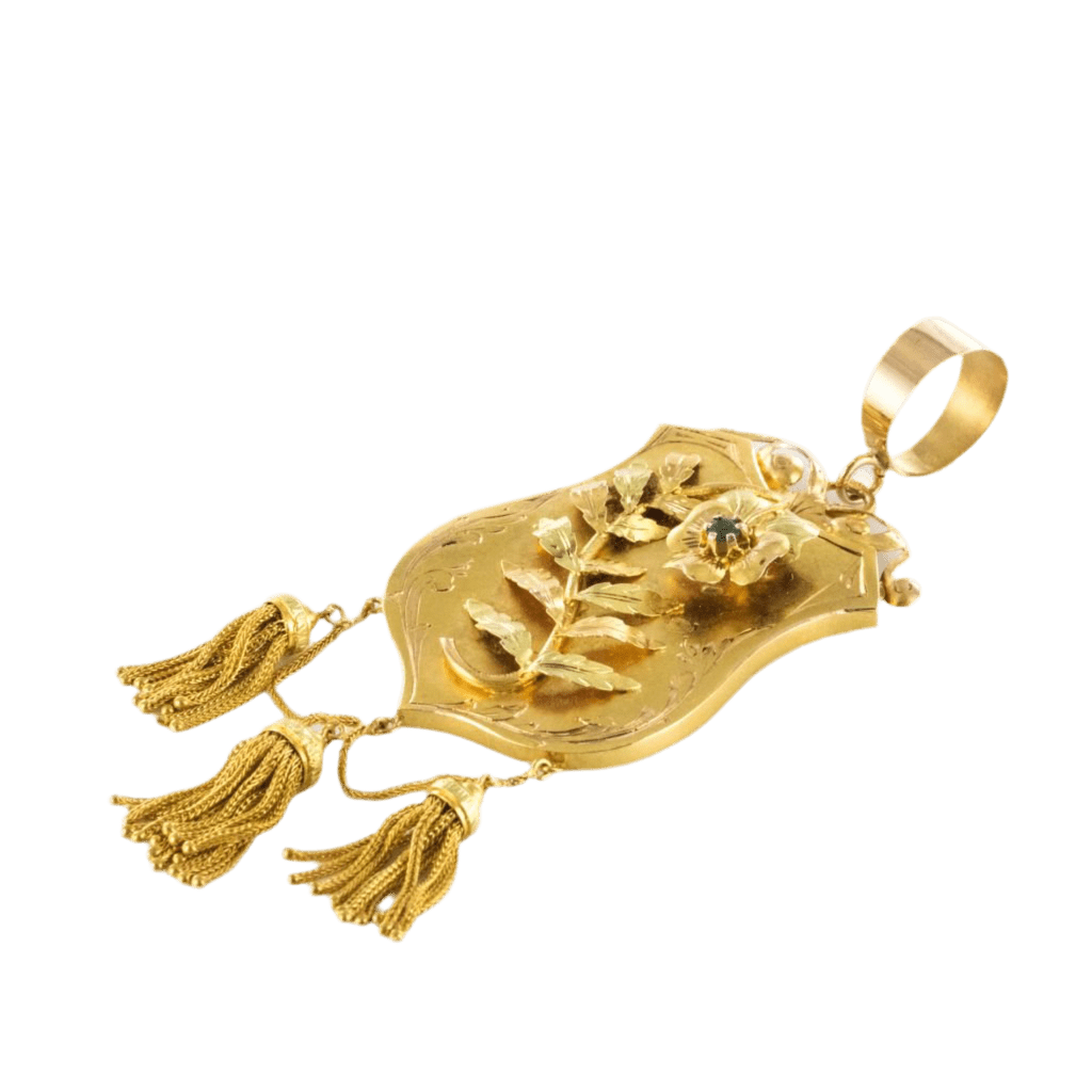 Pendentif en or jaune et émeraude - Castafiore