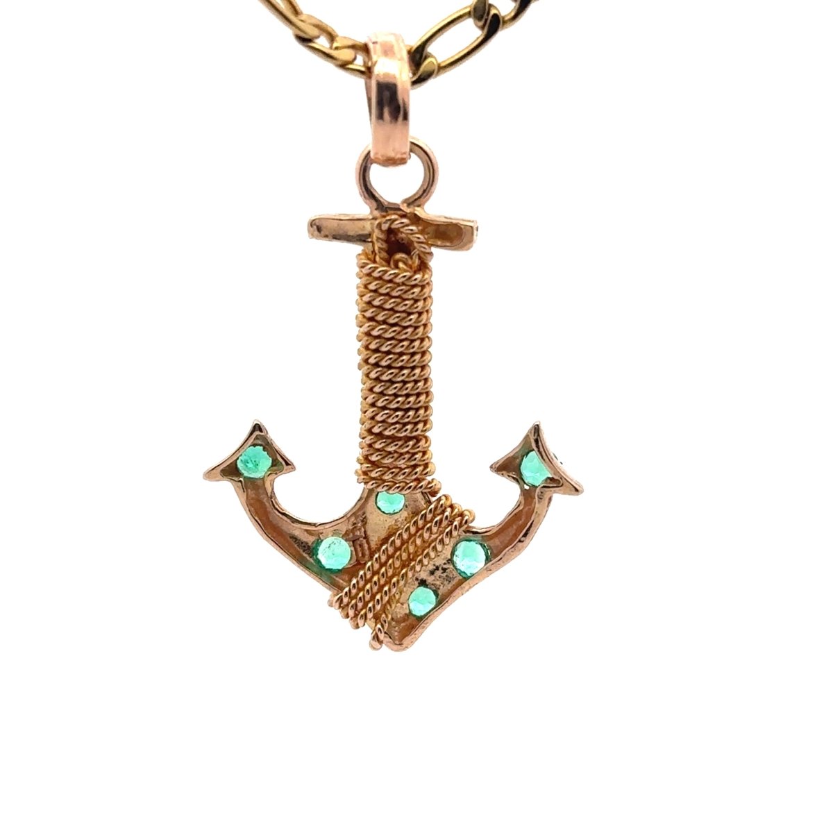 Pendentif en or jaune et émeraudes - Castafiore