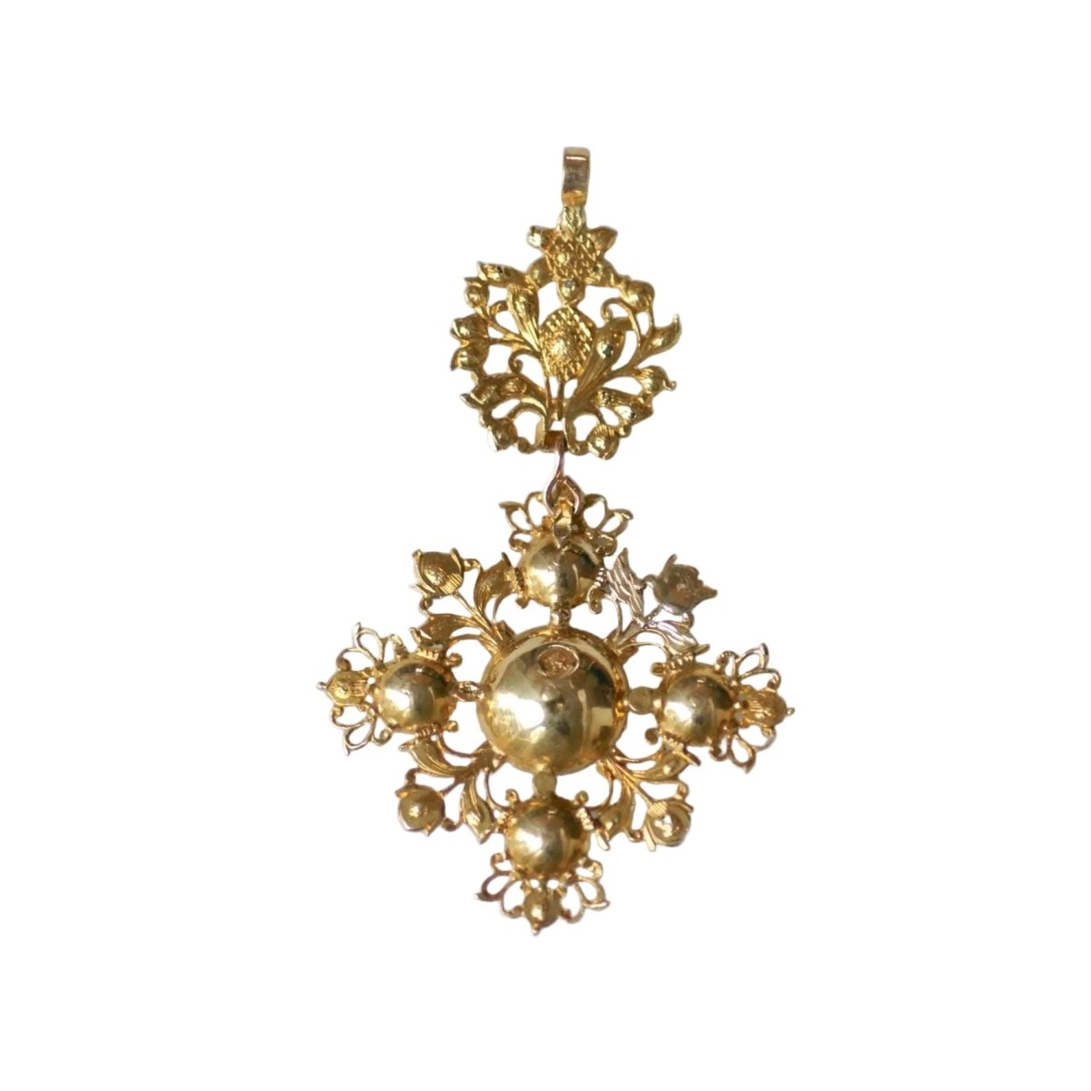 Pendentif en or jaune et émeraudes - Castafiore
