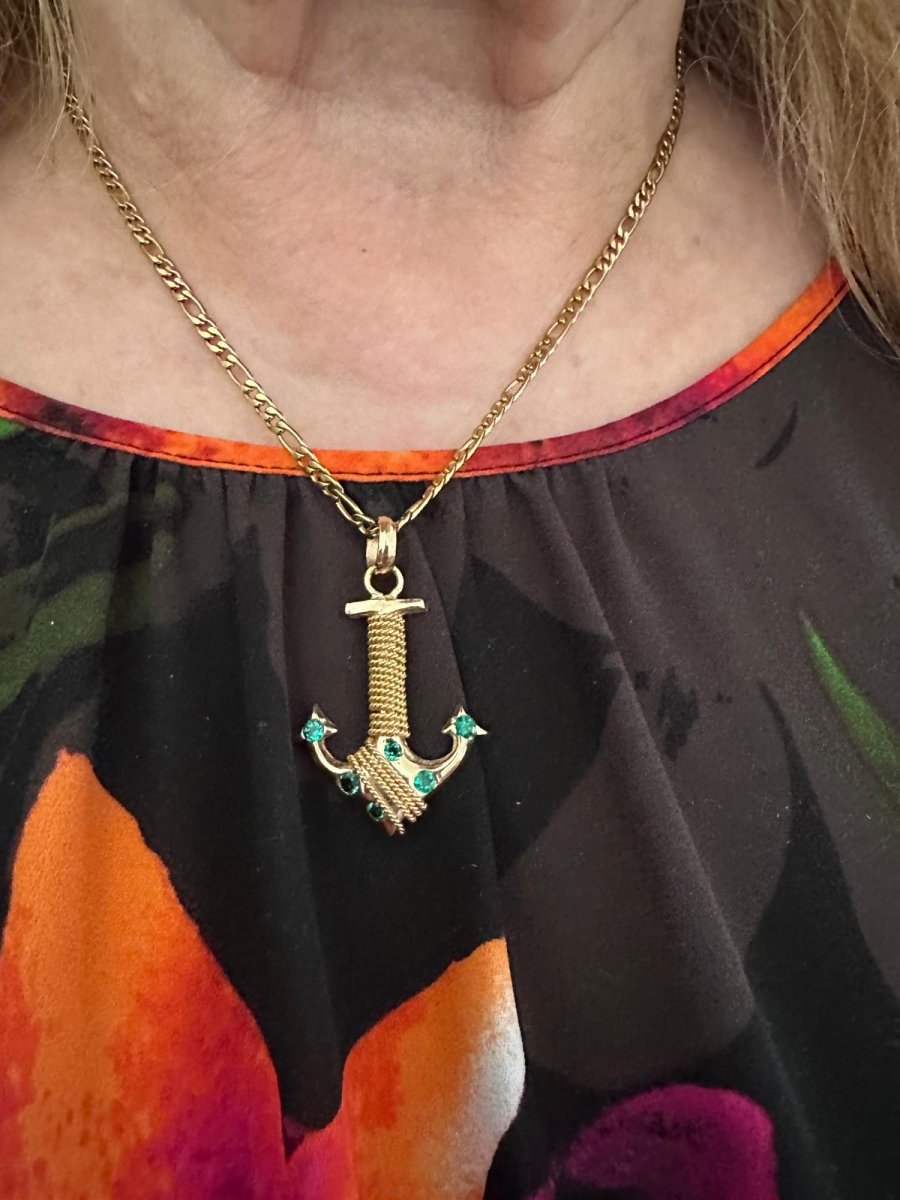 Pendentif en or jaune et émeraudes - Castafiore