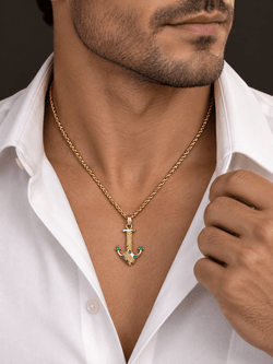 Pendentif en or jaune et émeraudes - Castafiore