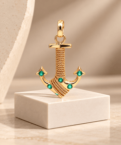 Pendentif en or jaune et émeraudes - Castafiore