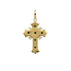 Pendentif en or jaune et émeraudes