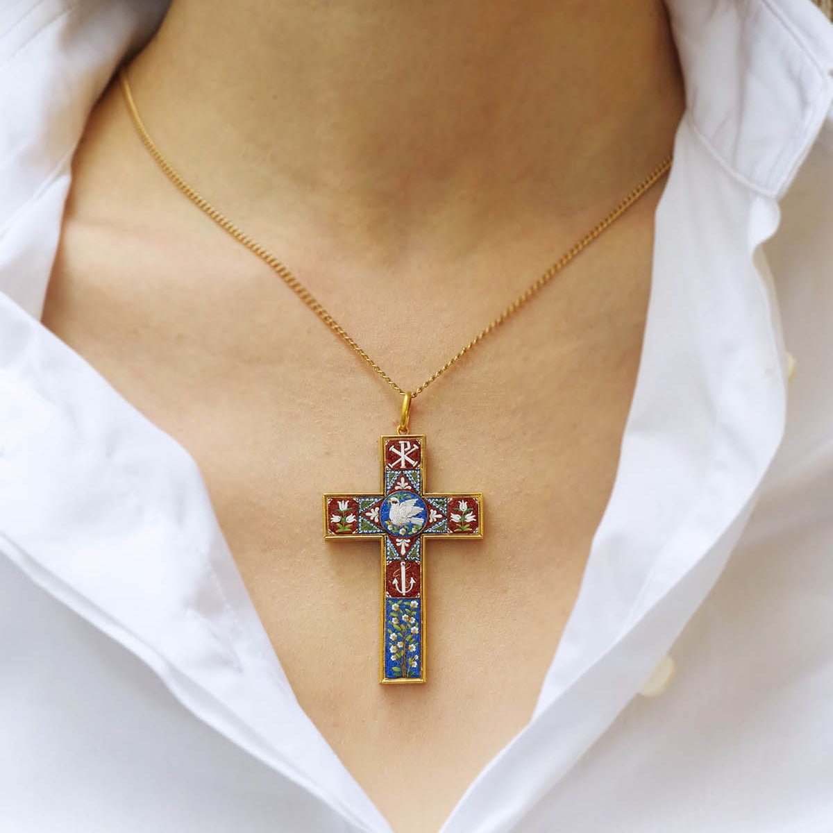 Pendentif en or jaune et mosaïques - Castafiore