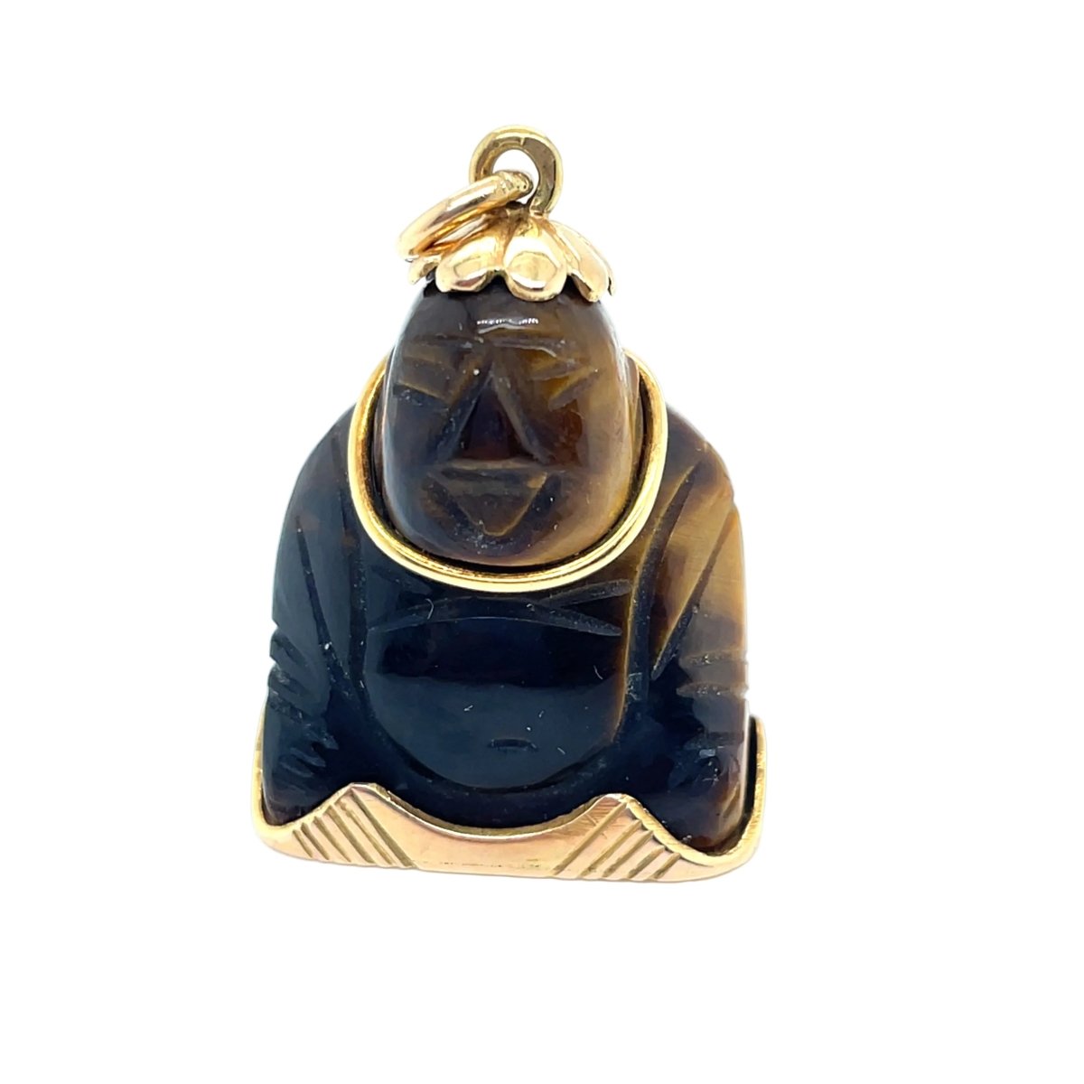 Pendentif en or jaune et oeil de tigre - Castafiore