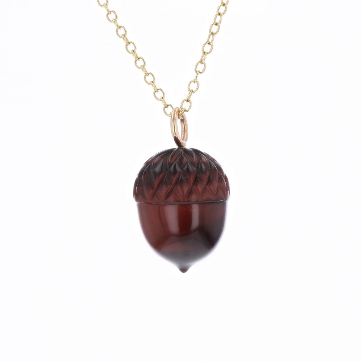 Pendentif en or jaune et oeil de tigre - Castafiore