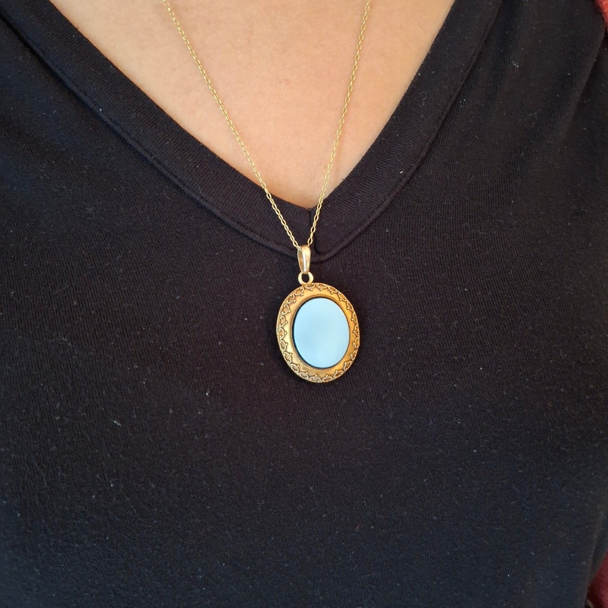 Pendentif en or jaune et onyx - Castafiore