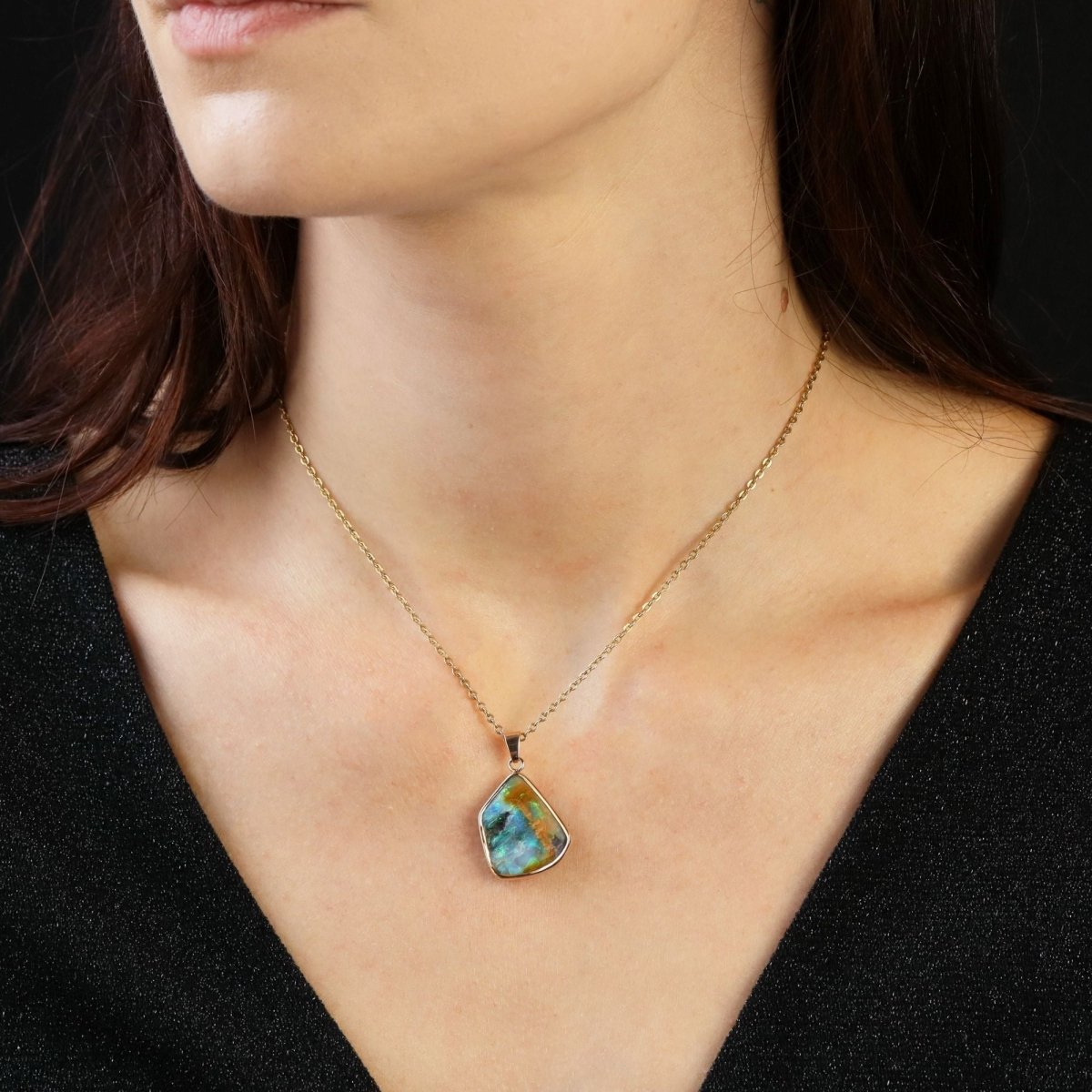 Pendentif en or jaune et opale - Castafiore