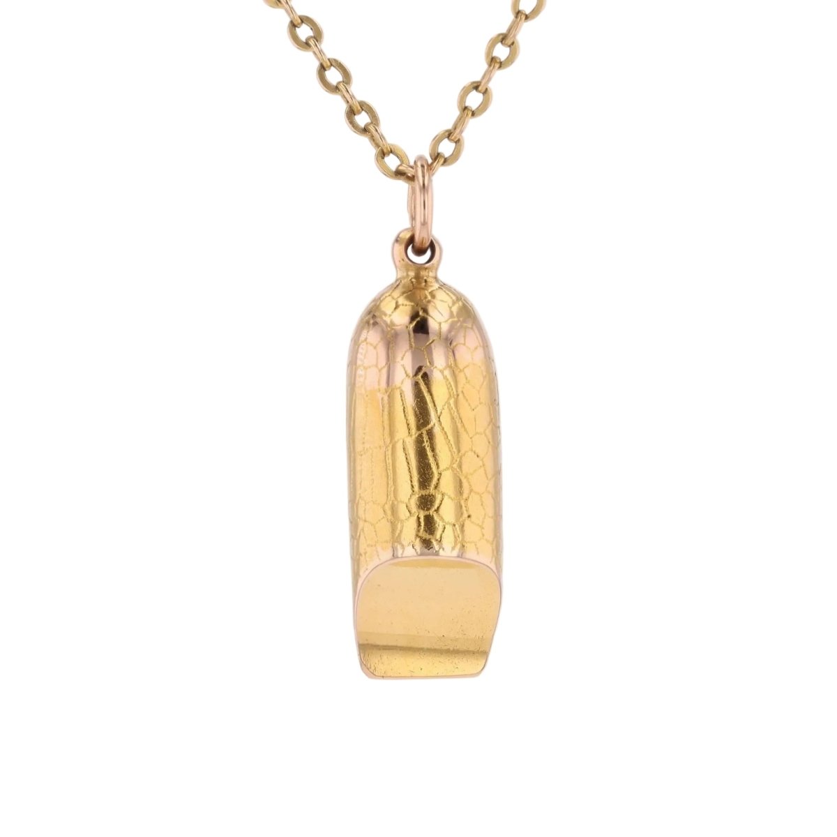 Antique gold-plated whistle pendant