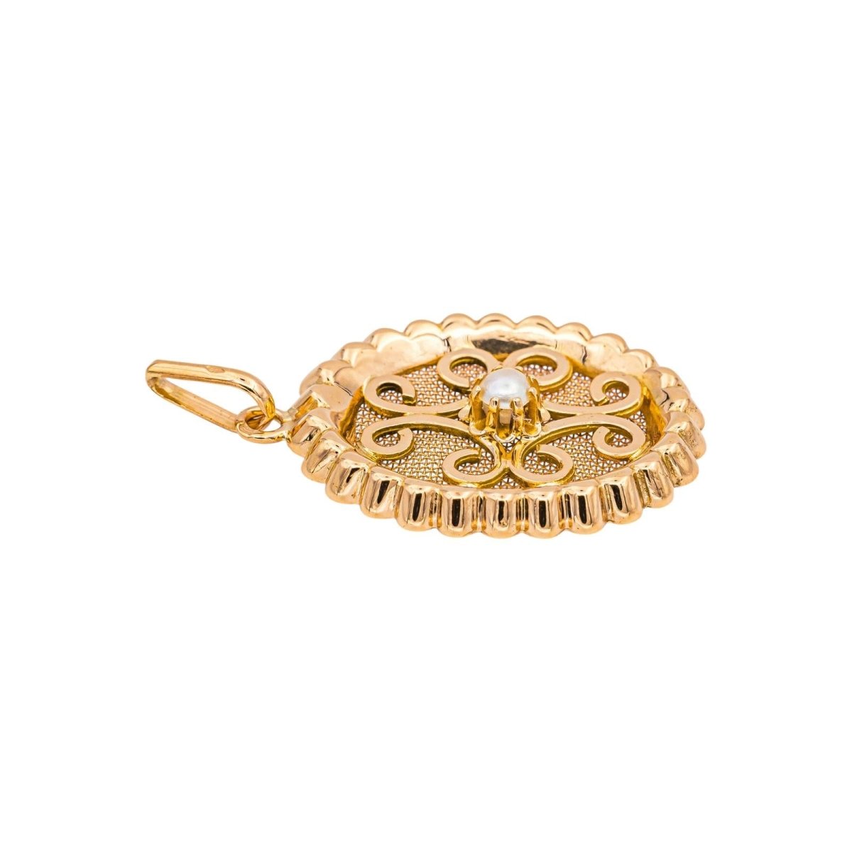 Pendentif en or jaune et perle - Castafiore