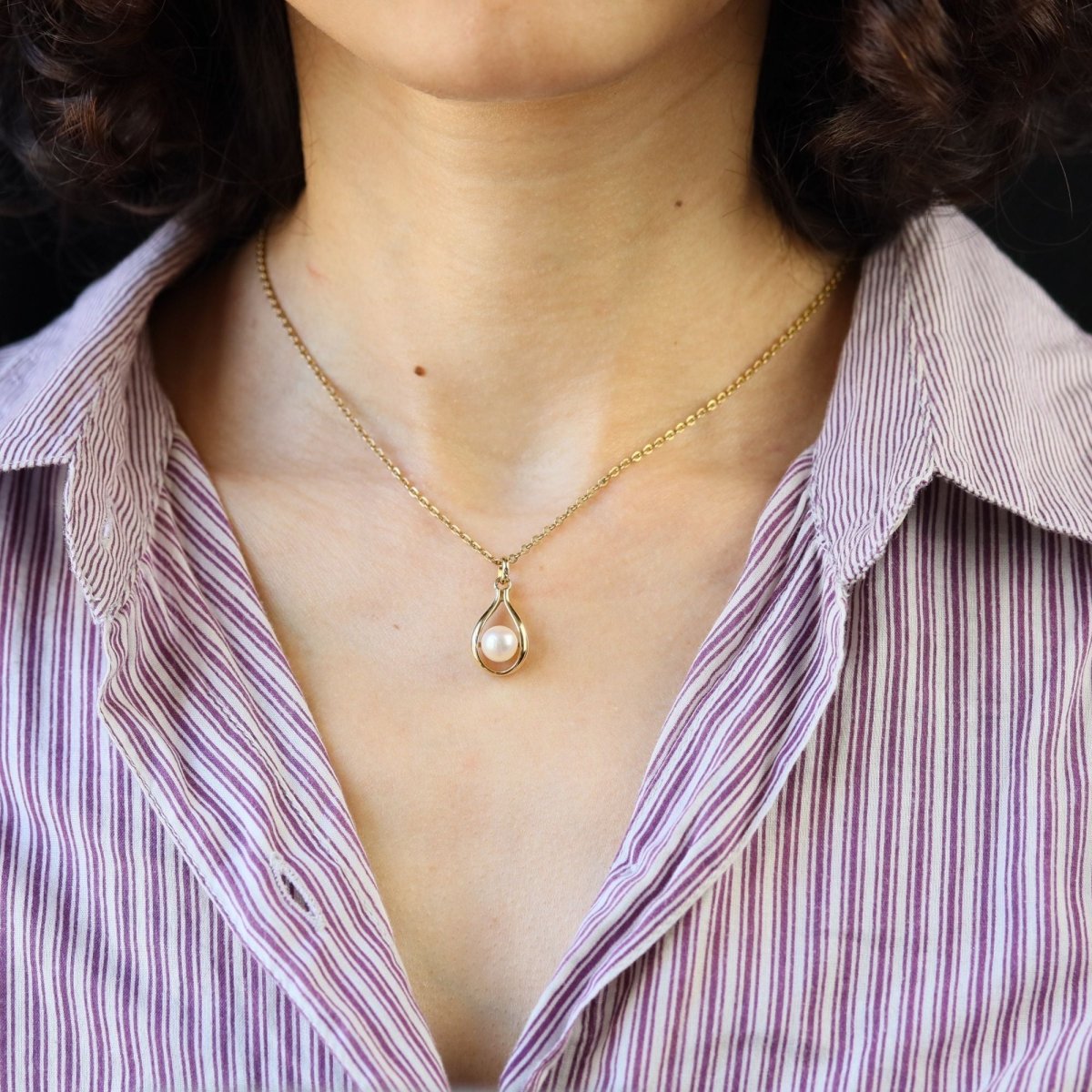 Pendentif en or jaune et perle - Castafiore