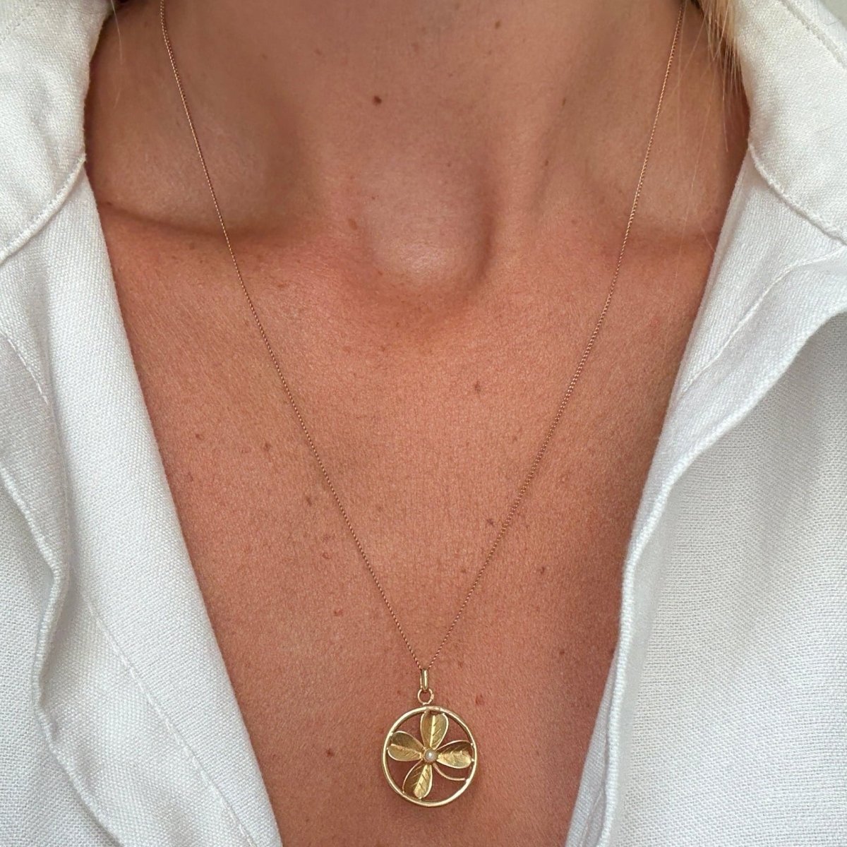 Pendentif en or jaune et perle - Castafiore