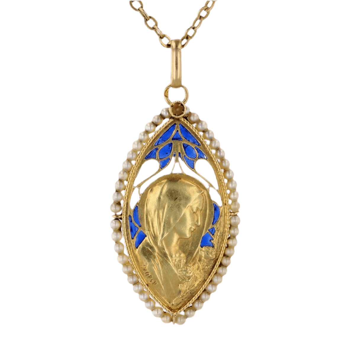 Pendentif en or jaune et perles - Castafiore
