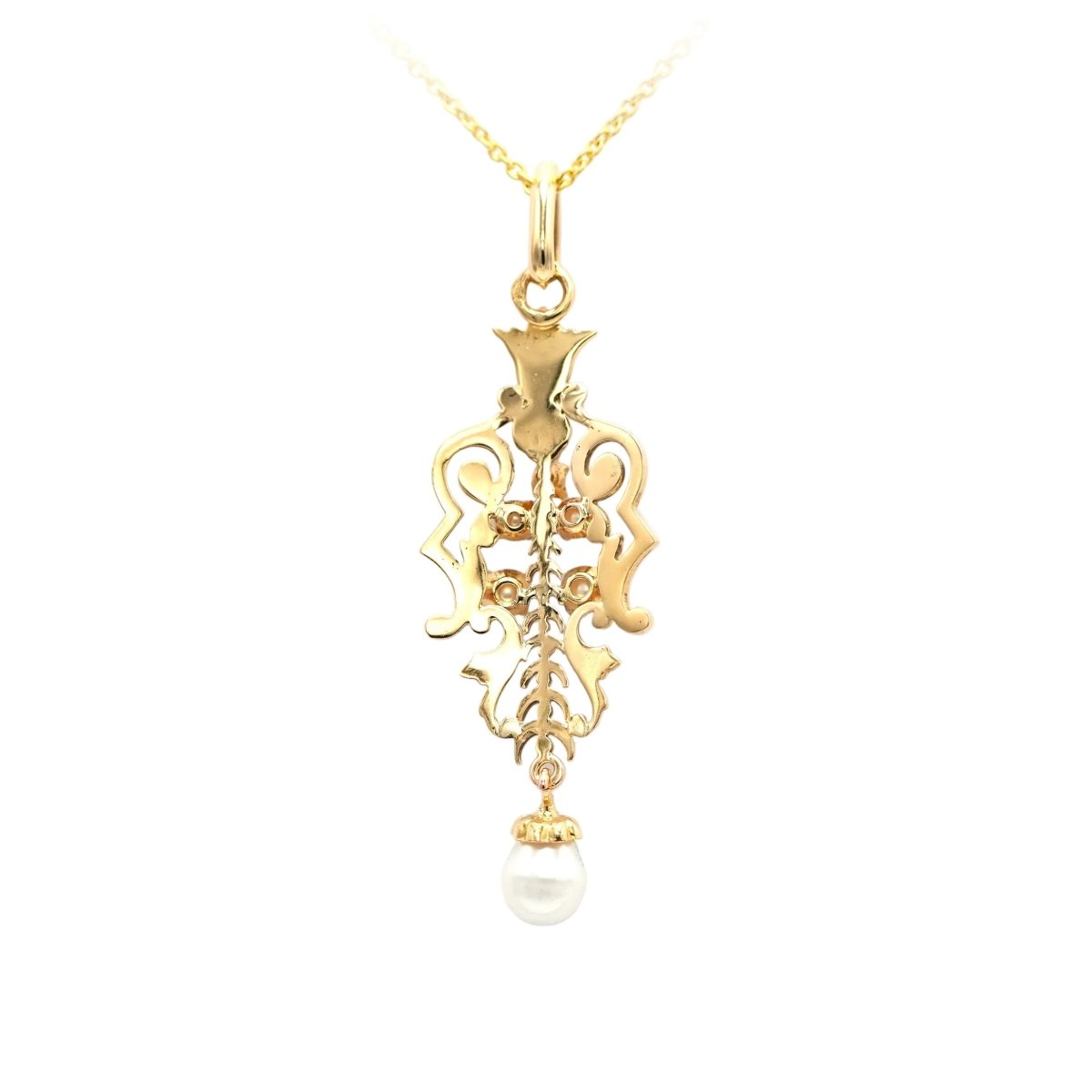Pendentif en or jaune et perles - Castafiore