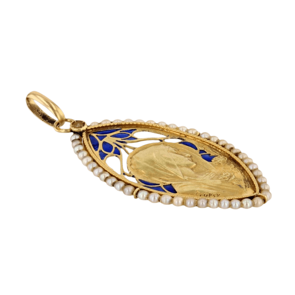 Pendentif en or jaune et perles - Castafiore