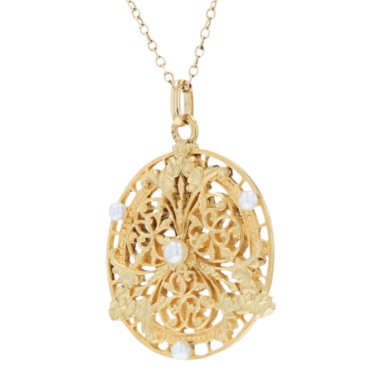Pendentif en or jaune et perles - Castafiore