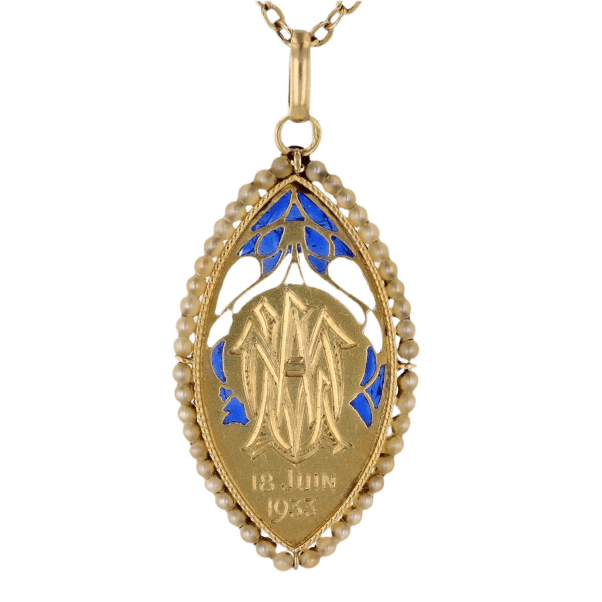 Pendentif en or jaune et perles - Castafiore