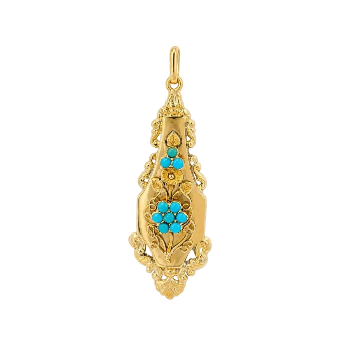 Pendentif en or jaune et turquoise - Castafiore