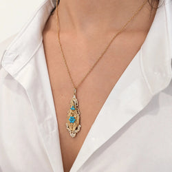 Pendentif en or jaune et turquoise - Castafiore