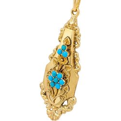 Pendentif en or jaune et turquoise - Castafiore