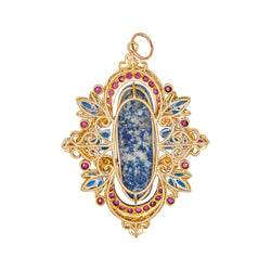 Lapis Lazuli yellow gold pendant