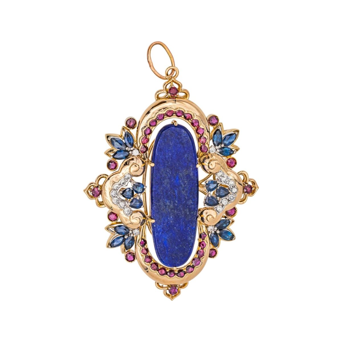 Lapis Lazuli yellow gold pendant